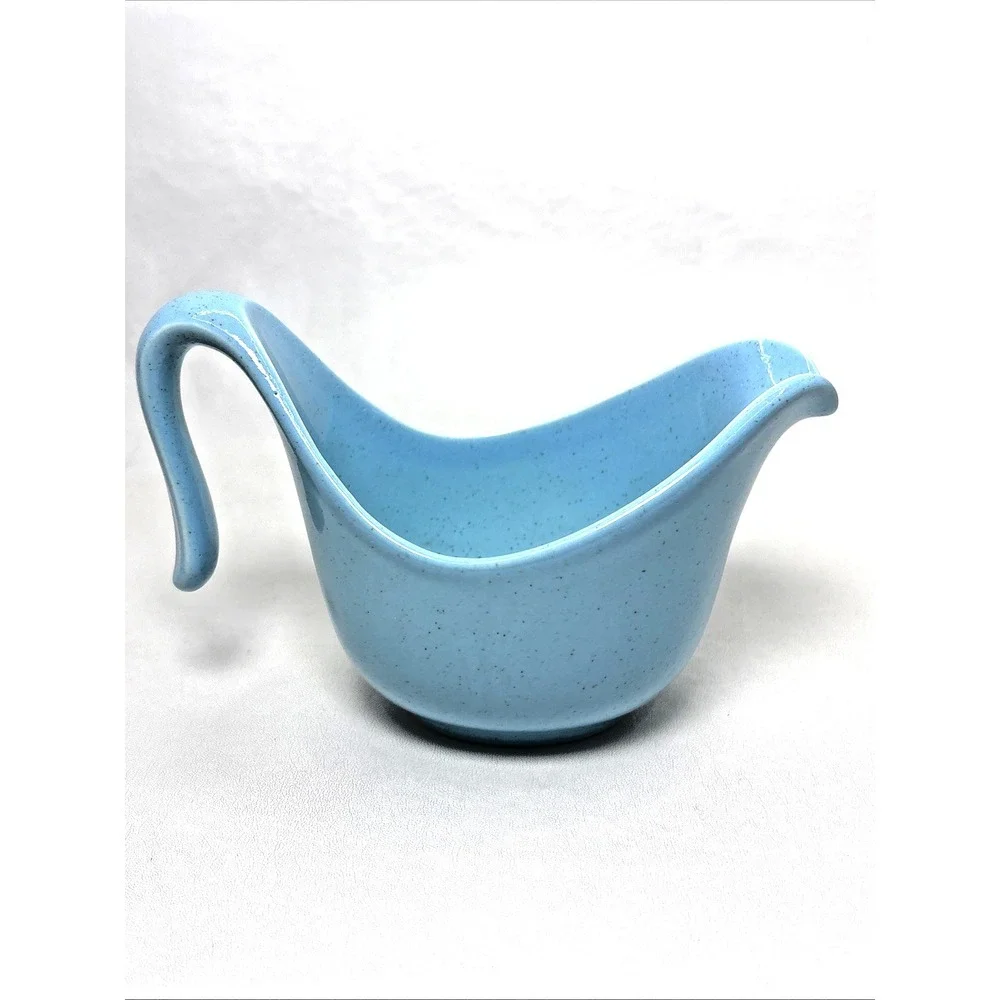 Vintage MCM‎ Cream Sauce Gravy Boat Turquoise Pebbleford Taylor Smith Taylor